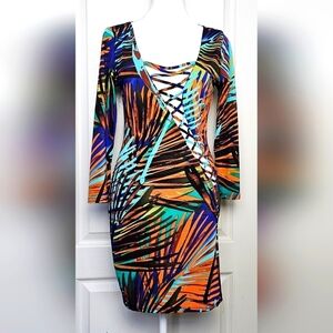 NWOT AKIRA Lace Up Bodycon Mini Dress SMALL